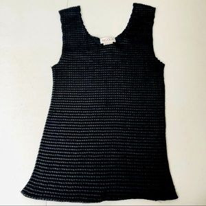 NICOLA Black CRINKLE Tank Top